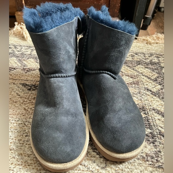 EUC UGG Selene Bailey Bow Nautical Rope navy blue boots sz 7 - Picture 4 of 10